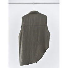 Load image into Gallery viewer, Women's Asymmetrical Draped Hem Hand-Stitched Vest
