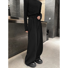 Load image into Gallery viewer, Straight High-waisted Draped Pleated Wide-leg Trousers
