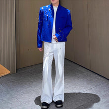 Load image into Gallery viewer, Heavily Beaded Diamond-encrusted Collarless Suit Jacket
