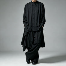 Load image into Gallery viewer, Japanese Minimalist High-waist Asymmetrical Layered Loose Wide-leg Skirt-pants
