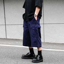Load image into Gallery viewer, Vintage-style Multiple Pockets Cropped Trousers

