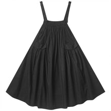 Load image into Gallery viewer, Pleated Side Pocket Black Suspender Dress
