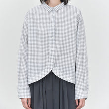Load image into Gallery viewer, Curved Hem Checkered Textured Shirt
