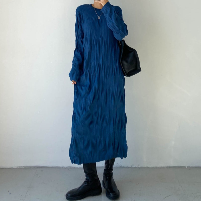 Round Neck A-line Loose Long Skirt