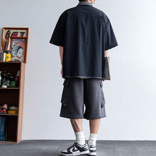 Load image into Gallery viewer, Middle Pleated Multi-pocket Cropped Sweatpants
