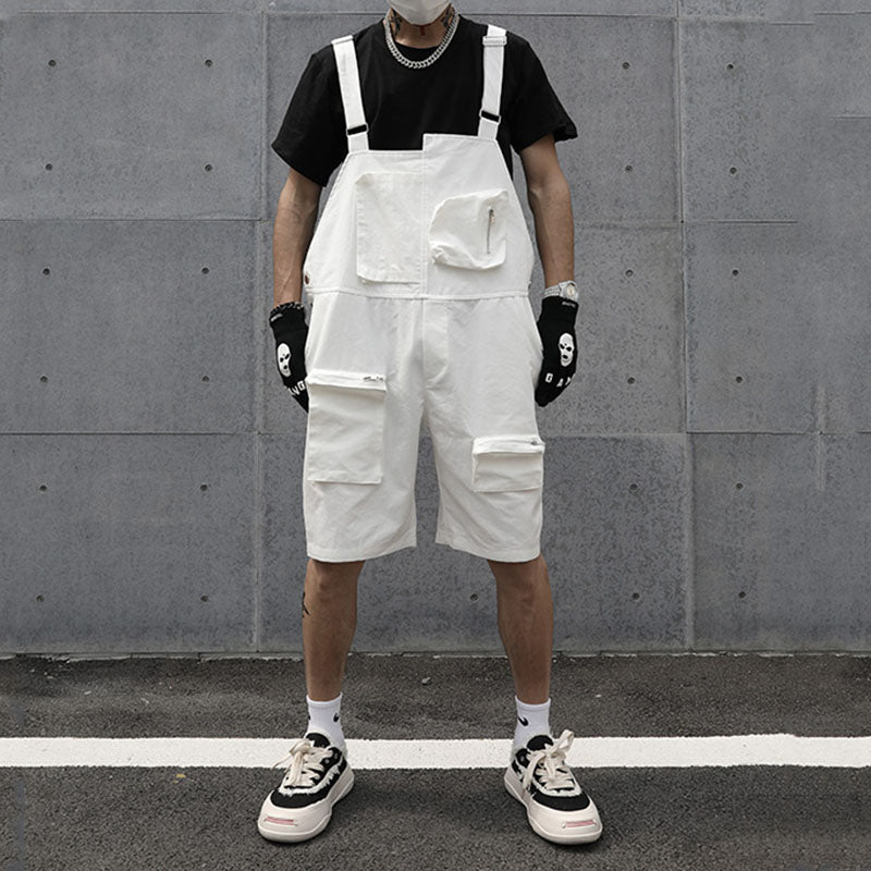 Summer Retro Multi-pocket Overalls