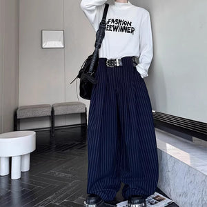 Vintage Striped Wide-Leg Scimitar Pants