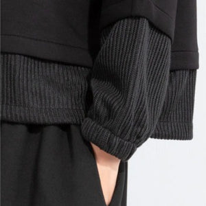 Fake Two-piece Stand-up Collar Casual Sweatshirt