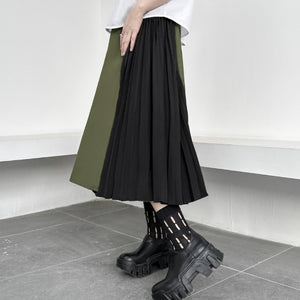 Paneled Wide Leg Straight Leg Pants