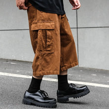 Load image into Gallery viewer, Vintage-style Multiple Pockets Cropped Trousers
