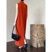 Load image into Gallery viewer, V-neck Sleeveless Twist-waist Dress
