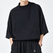 Load image into Gallery viewer, Japanese Loose Half Sleeve T-shirt High-waist Patchwork Wide-leg Skirt-pants Two-piece Set
