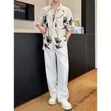 Load image into Gallery viewer, 3D Embroidered Bow Tie Short-Sleeve Shirt
