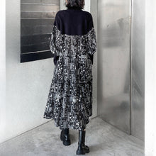 Load image into Gallery viewer, Long Knitted Patchwork Printed Dress
