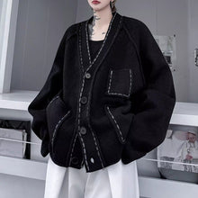 Load image into Gallery viewer, V-neck Loose-fitting Knitted Cardigan
