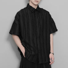 Load image into Gallery viewer, Vertical Striped Vintage Fringe Patchwork Shirt
