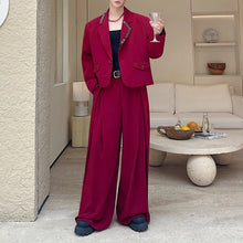 Load image into Gallery viewer, Irregular Button-decorated Suit Jacket Wide-leg Trousers Two-piece Suit
