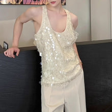 Load image into Gallery viewer, Embroidered Sequined Double Mesh Vest
