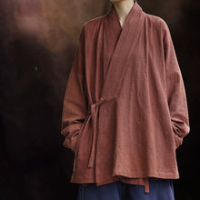 Load image into Gallery viewer, Loose Cotton Cross Front Hanfu Kimono Cardigan
