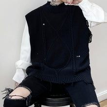 Load image into Gallery viewer, Knitted Hole Sleeveless Sweater Vest
