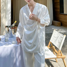 Load image into Gallery viewer, V-neck Satin Detachable Beaded Shirt
