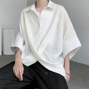 Cross Hem Irregular Shirt