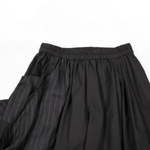 Irregular Striped Patchwork Elastic Waist Culottes