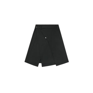 Asymmetric Deconstructed A-line Slit Multi-button Skirt