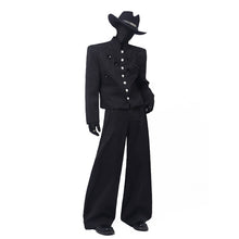 Load image into Gallery viewer, Starry  Hot-Fix Rhinestone Detail Casual Trousers
