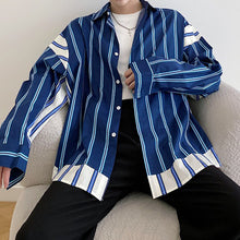 Load image into Gallery viewer, Striped Colorblock Loose Long Sleeve Shirt
