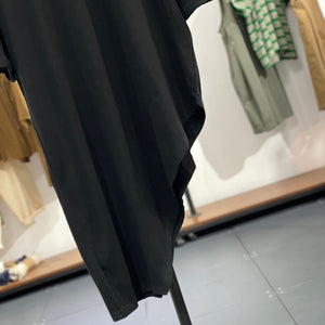 Mid-length Irregular Bevel Hem Cotton T-shirt