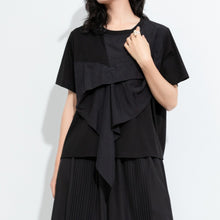 Load image into Gallery viewer, Women's Faux Two-piece Patchwork Loose T-shirt
