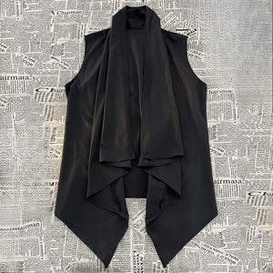 Irregular Shoulder Ice Silk Sleeveless Vest
