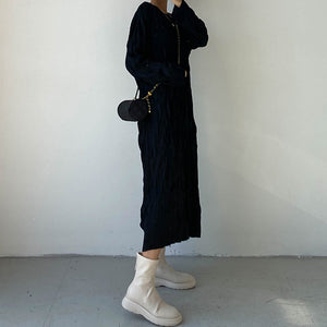 Round Neck A-line Loose Long Skirt