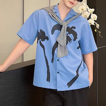 Load image into Gallery viewer, Coconut Tree Print Short Sleeve Beach Shirt
