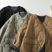 Load image into Gallery viewer, Quilted Crew Neck Loose Retro Jacket
