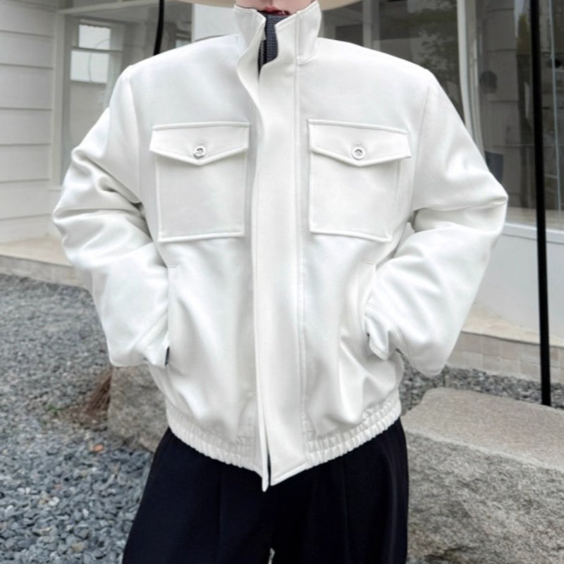 American Retro Plaid Patchwork Faux Two-piece Jacket