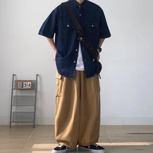 Load image into Gallery viewer, Denim Short-sleeved Loose Work Shirt

