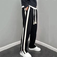 Load image into Gallery viewer, Thickened Striped Slit Wide-leg Straight Pants
