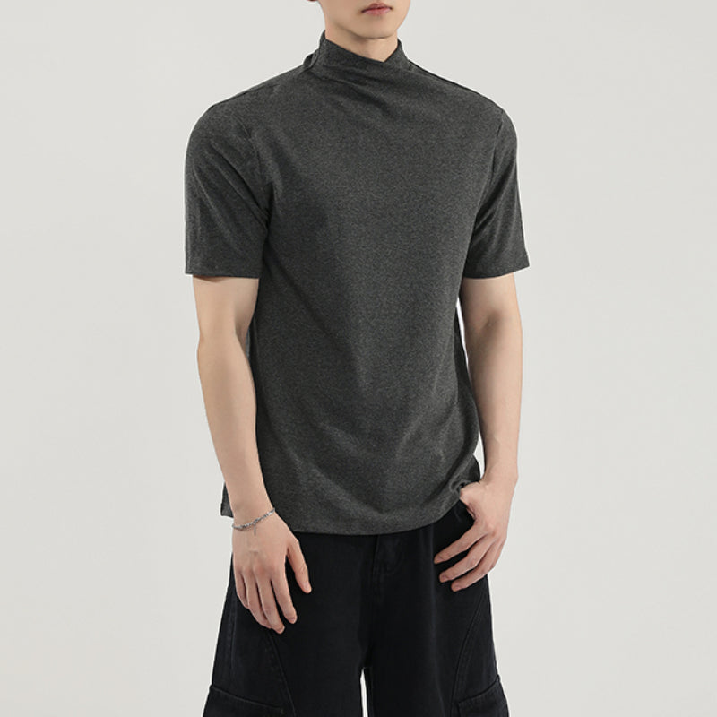 Straight Shoulder Jumpsuit Collar Knitted Slim Fit T-shirt