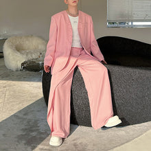 Load image into Gallery viewer, Vintage Collarless Blazer and Wide-leg Pants Two-piece Set
