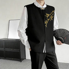 Load image into Gallery viewer, Embroidered Casual Metal Button Vest
