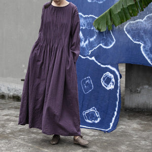 Retro Loose Pleated Robe Dress
