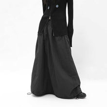 Load image into Gallery viewer, Black Adjustable Drawstring Skirt
