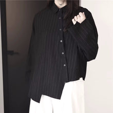 Load image into Gallery viewer, Striped Irregular Long-sleeved Shirt
