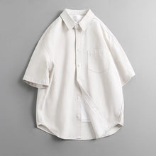 Load image into Gallery viewer, Casual Retro Twill Faux Denim Loose Collar T-Shirt
