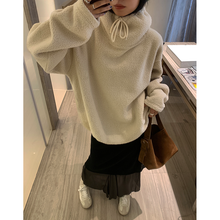 Load image into Gallery viewer, Turtleneck Lamb Wool Loose Pullover Sweatshirt
