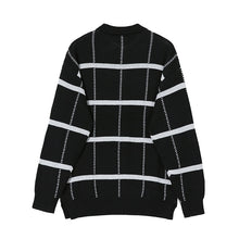 Load image into Gallery viewer, Retro Lapel Plaid Loose Casual Sweater
