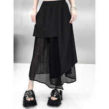 Load image into Gallery viewer, Women's Asymmetric Vest Shirt Mesh Patchwork Skirt Two-piece Set
