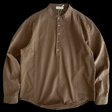 Load image into Gallery viewer, Heavyweight Japanese-style Henley Collar Long-sleeved Shirt
